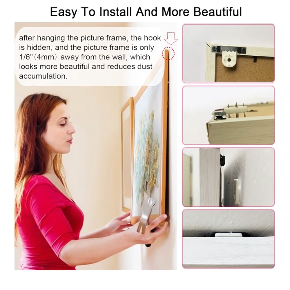 20 Kits Picture Frame Hangers |Sawtooth Picture Hangers| Invisible Nail Hooks